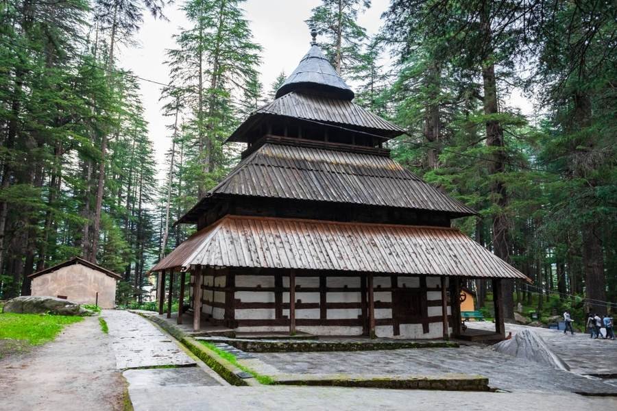 Hadimba Devi Temple among tall deodar trees in Manali